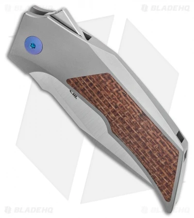 Reate Knives Reate Bharucha T3000 Frame Lock Brown Micarta/Ti Blue Screws (3" Satin) 4 Reate Knives Reate Bharucha T3000 Frame Lock Brown Micarta/Ti Blue Screws (3" Satin) - Image 2