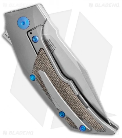 Reate Knives Reate Bharucha T3000 Frame Lock Green Micarta/Ti Blue Screws (3" Satin) 5 Reate Knives Reate Bharucha T3000 Frame Lock Green Micarta/Ti Blue Screws (3" Satin) - Image 3