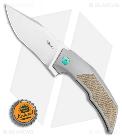 Reate Knives Reate Bharucha T3000 Frame Lock Green Micarta/Ti Green Screws (3" Satin) 6 Reate Knives Reate Bharucha T3000 Frame Lock Green Micarta/Ti Green Screws (3" Satin) - Image 4