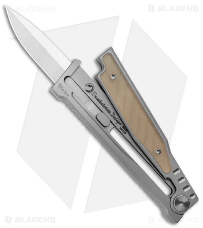 Reate Knives Reate EXO Double Edge Gravity Knife Titanium/Amber Ultem (3.75" Satin/SW ELMAX) 4 Reate Knives Reate EXO Double Edge Gravity Knife Titanium/Amber Ultem (3.75" Satin/SW ELMAX) - Image 2