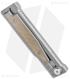 Reate Knives Reate EXO Double Edge Gravity Knife Titanium/Amber Ultem (3.75" Satin/SW ELMAX) 11 Reate Knives Reate EXO Double Edge Gravity Knife Titanium/Amber Ultem (3.75" Satin/SW ELMAX) -Reate Knives Reate EXO DE Gravity Knife Ti Amber Ultem Satin BHQ 142274 jr side