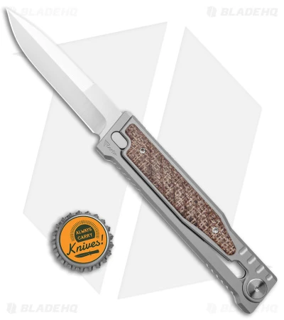 Reate Knives Reate EXO D/E Gravity Knife Titanium/Burlap Micarta (3.75" Satin) 8 Reate Knives Reate EXO D/E Gravity Knife Titanium/Burlap Micarta (3.75" Satin) - Image 6