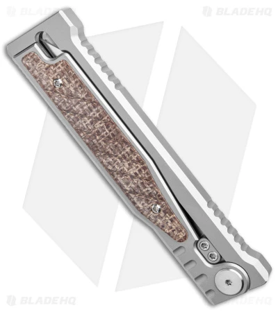 Reate Knives Reate EXO D/E Gravity Knife Titanium/Burlap Micarta (3.75" Satin) 6 Reate Knives Reate EXO D/E Gravity Knife Titanium/Burlap Micarta (3.75" Satin) - Image 4