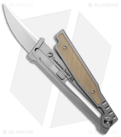 Reate Knives Reate EXO Drop Point Gravity Knife Titanium/Amber Ultem (3.75" Satin/SW ELMAX) 4 Reate Knives Reate EXO Drop Point Gravity Knife Titanium/Amber Ultem (3.75" Satin/SW ELMAX) - Image 2