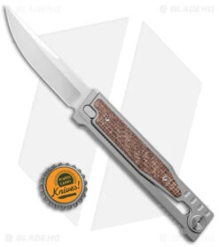 Reate Knives Reate EXO Drop Point Gravity Knife Titanium/Burlap Micarta (3.75" Satin) 13 Reate Knives Reate EXO Drop Point Gravity Knife Titanium/Burlap Micarta (3.75" Satin) -Reate Knives Reate EXO DP Gravity Knife Ti Burlap Micarta Satin BHQ 175240 jr bottlecap