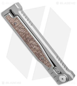 Reate Knives Reate EXO Drop Point Gravity Knife Titanium/Burlap Micarta (3.75" Satin) 11 Reate Knives Reate EXO Drop Point Gravity Knife Titanium/Burlap Micarta (3.75" Satin) -Reate Knives Reate EXO DP Gravity Knife Ti Burlap Micarta Satin BHQ 175240 jr side