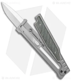 Reate Knives Reate EXO Double Edge Gravity Knife Titanium/Black Micarta (3.75" Satin) 9 Reate Knives Reate EXO Double Edge Gravity Knife Titanium/Black Micarta (3.75" Satin) -Reate Knives Reate EXO Double Edge Gravity Knife Ti Black Micarta Satin BHQ 137474 jr opening