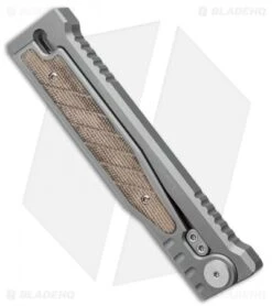 Reate Knives Reate EXO Drop Point Gravity Knife Titanium/Green Micarta (3.75 Satin) 7 Reate Knives Reate EXO Drop Point Gravity Knife Titanium/Green Micarta (3.75 Satin) -Reate Knives Reate EXO Drop Point Knife Titanium w Green Micarta Handle 3.7 Satin BHQ 137472 LS Side