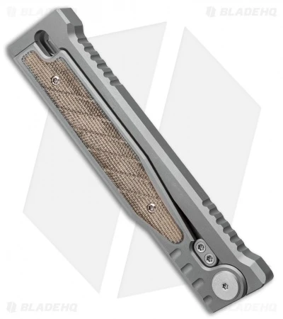 Reate Knives Reate EXO Drop Point Gravity Knife Titanium/Green Micarta (3.75 Satin) 5 Reate Knives Reate EXO Drop Point Gravity Knife Titanium/Green Micarta (3.75 Satin) - Image 3