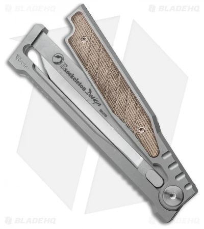 Reate Knives Reate EXO Drop Point Gravity Knife Titanium/Green Micarta (3.75 Satin) 4 Reate Knives Reate EXO Drop Point Gravity Knife Titanium/Green Micarta (3.75 Satin) - Image 2