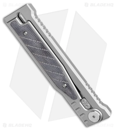 Reate Knives Reate EXO Tanto Gravity Knife Titanium/Black Micarta (3.75" Stonewash) 6 Reate Knives Reate EXO Tanto Gravity Knife Titanium/Black Micarta (3.75" Stonewash) - Image 4