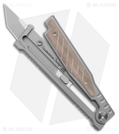 Reate Knives Reate EXO Gravity Tanto Knife Titanium/Green Micarta (3.75" Stonewash) 4 Reate Knives Reate EXO Gravity Tanto Knife Titanium/Green Micarta (3.75" Stonewash) - Image 2