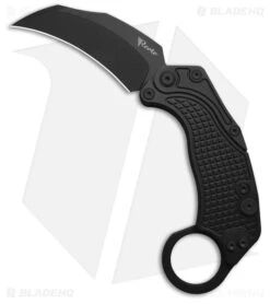 Reate Knives Reate EXO-K Gravity Karambit Button Lock Knife Black Aluminum (3.1" Black PVD)