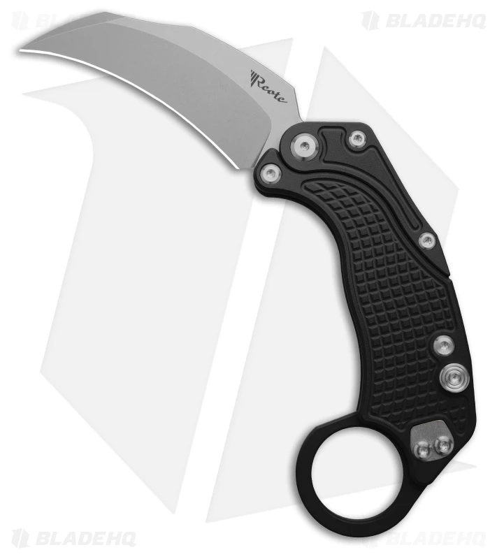 Reate Knives Reate EXO-K Gravity Karambit Button Lock Knife Black Aluminum (3.1" Stonewash) 2 Reate Knives Reate EXO-K Gravity Karambit Button Lock Knife Black Aluminum (3.1" Stonewash)