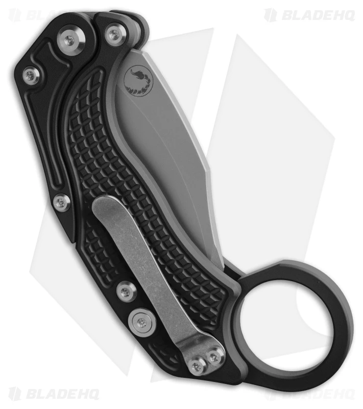 Reate Knives Reate EXO-K Gravity Karambit Button Lock Knife Black Aluminum (3.1" Stonewash) 5 Reate Knives Reate EXO-K Gravity Karambit Button Lock Knife Black Aluminum (3.1" Stonewash) - Image 4