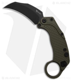 Reate Knives Reate EXO-K Gravity Karambit Button Lock Knife Green Aluminum (3.1" Black)