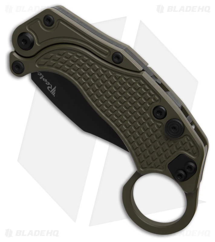Reate Knives Reate EXO-K Gravity Karambit Button Lock Knife Green Aluminum (3.1" Black) 4 Reate Knives Reate EXO-K Gravity Karambit Button Lock Knife Green Aluminum (3.1" Black) - Image 3