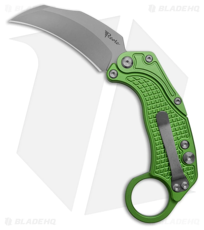 Reate Knives Reate EXO-K Gravity Karambit Button Lock Knife Oxidized Green Aluminum (3.1" SW) 2 Reate Knives Reate EXO-K Gravity Karambit Button Lock Knife Oxidized Green Aluminum (3.1" SW)