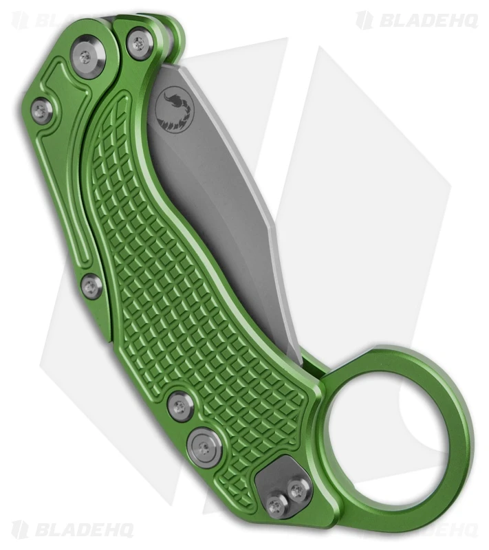 Reate Knives Reate EXO-K Gravity Karambit Button Lock Knife Oxidized Green Aluminum (3.1" SW) 5 Reate Knives Reate EXO-K Gravity Karambit Button Lock Knife Oxidized Green Aluminum (3.1" SW) - Image 4