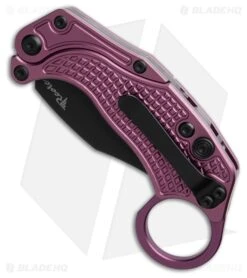 Reate Knives Reate EXO-K Gravity Karambit Button Lock Knife Purple Aluminum (3.1" Black) -Reate Knives Reate EXO K Gravity Karambit Button Lock Knife Purple Aluminum 3in Black BHQ 192736 td spine large