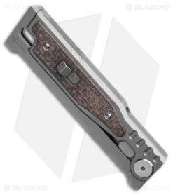 Reate Knives Reate EXO-M Double Edge Gravity Knife Titanium/Burlap Micarta (2.95" SW) -Reate Knives Reate EXO M Double Edge Gravity Knife Ti Burlap Micarta 2in SW BHQ 181242 td spinee