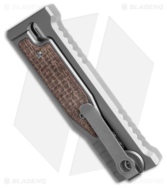 Reate Knives Reate EXO Mini Tanto Gravity Knife Titanium/Burlap Micarta (2.6" BB/SW) 5 Reate Knives Reate EXO Mini Tanto Gravity Knife Titanium/Burlap Micarta (2.6" BB/SW) - Image 3