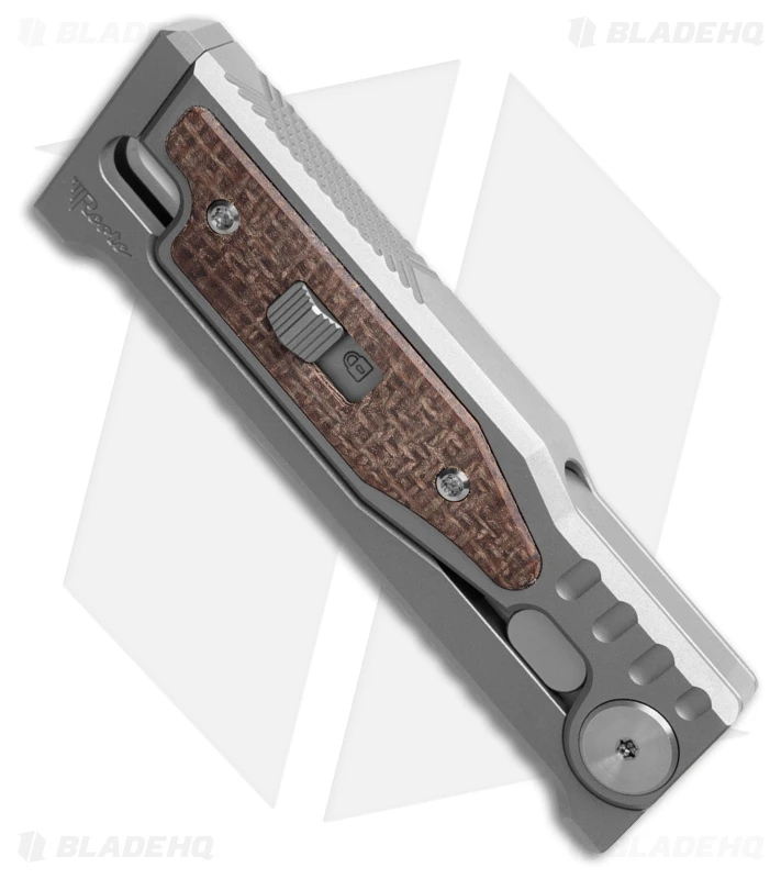 Reate Knives Reate EXO Mini Tanto Gravity Knife Titanium/Burlap Micarta (2.6" BB/SW) 4 Reate Knives Reate EXO Mini Tanto Gravity Knife Titanium/Burlap Micarta (2.6" BB/SW) - Image 2