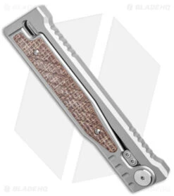 Reate Knives Reate EXO Tanto Gravity Knife Titanium/Burlap Micarta (3.75" Satin) 11 Reate Knives Reate EXO Tanto Gravity Knife Titanium/Burlap Micarta (3.75" Satin) -Reate Knives Reate EXO Tanto Gravity Knife Ti Burlap Micarta Satin BHQ 175242 jr side