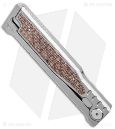 Reate Knives Reate EXO Tanto Gravity Knife Titanium/Burlap Micarta (3.75" Satin) 5 Reate Knives Reate EXO Tanto Gravity Knife Titanium/Burlap Micarta (3.75" Satin) - Image 3