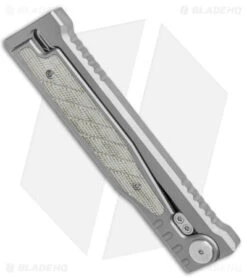 Reate Knives Reate EXO Gravity Tanto Knife Titanium/Green Micarta (3.75" Satin) 9 Reate Knives Reate EXO Gravity Tanto Knife Titanium/Green Micarta (3.75" Satin) -Reate Knives Reate EXO Tanto Gravity Knife Ti Green Micarta Satin BHQ 140045 jr side