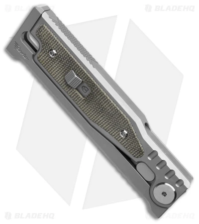 Reate Knives Reate EXO-M Tanto Gravity Knife Titanium/Green Micarta (2.95" SW) 4 Reate Knives Reate EXO-M Tanto Gravity Knife Titanium/Green Micarta (2.95" SW) - Image 2