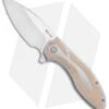 Reate Knives Reate Iron Frame Lock Flipper Knife Brown Micarta (3.25" Satin) -Reate Knives Reate Iron FL Flipper Brown Micarta Satin BHQ 111107 jr
