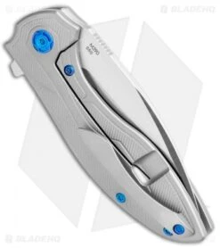 Reate Knives Reate Iron Frame Lock Flipper Knife Green Micarta/Blue (3.25" Satin) 8 Reate Knives Reate Iron Frame Lock Flipper Knife Green Micarta/Blue (3.25" Satin) -Reate Knives Reate Iron FL Flipper Green Micarta Blue Satin BHQ 111112 jr side