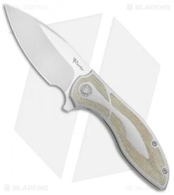 Reate Knives Reate Iron Frame Lock Flipper Knife Green Micarta (3.25" Satin)