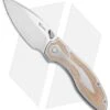 Reate Knives Reate Iron Frame Lock Knife W/ Thumb Stud Brown Micarta (3.25" Satin)
