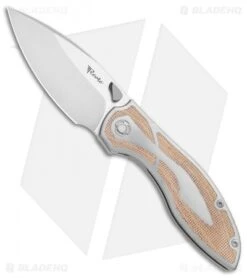 Reate Knives Reate Iron Frame Lock Knife W/ Thumb Stud Brown Micarta (3.25" Satin)