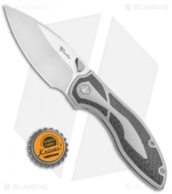 Reate Knives Reate Iron Frame Lock Knife W/ Thumb Stud Carbon Fiber (3.25" Satin) -Reate Knives Reate Iron FL Thumb Stud CF Satin BHQ 111126 jr bottlecap