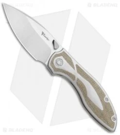 Reate Knives Reate Iron Frame Lock Knife W/ Thumb Stud Green Micarta (3.25" Satin)
