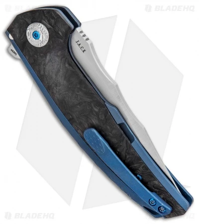 Reate Knives Reate J.A.C.K. Integral Knife Blue Titanium/Marble Carbon Fiber (3.94" Satin) 5 Reate Knives Reate J.A.C.K. Integral Knife Blue Titanium/Marble Carbon Fiber (3.94" Satin) - Image 3