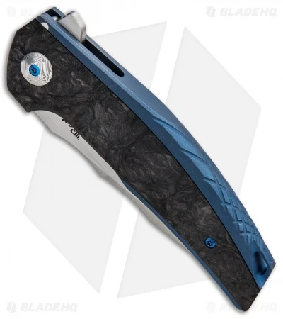 Reate Knives Reate J.A.C.K. Integral Knife Blue Titanium/Marble Carbon Fiber (3.94" Satin) 4 Reate Knives Reate J.A.C.K. Integral Knife Blue Titanium/Marble Carbon Fiber (3.94" Satin) - Image 2