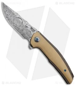 Reate Knives Reate J.A.C.K. Integral Knife Bronze Titanium/Brass (3.94" Damasteel)
