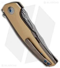 Reate Knives Reate J.A.C.K. Integral Knife Bronze Titanium/Brass (3.94" Damasteel) 8 Reate Knives Reate J.A.C.K. Integral Knife Bronze Titanium/Brass (3.94" Damasteel) -Reate Knives Reate J.A.C.K. Integral Bronze Ti Brass Damasteel BHQ 87844 jr side