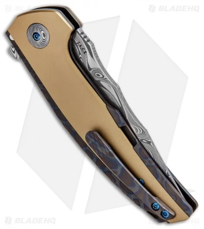 Reate Knives Reate J.A.C.K. Integral Knife Flame Titanium/Brass (3.94" Damasteel) 5 Reate Knives Reate J.A.C.K. Integral Knife Flame Titanium/Brass (3.94" Damasteel) - Image 3