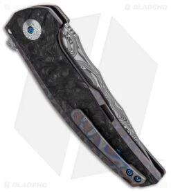 Reate Knives Reate J.A.C.K. Integral Knife Flame Ti/Marble Carbon Fiber (3.94" Damasteel) 8 Reate Knives Reate J.A.C.K. Integral Knife Flame Ti/Marble Carbon Fiber (3.94" Damasteel) -Reate Knives Reate J.A.C.K. Integral Flame Ti Marble CF Damasteel BHQ 87837 jr side