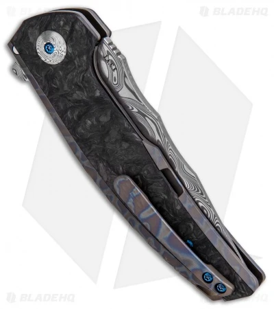 Reate Knives Reate J.A.C.K. Integral Knife Flame Ti/Marble Carbon Fiber (3.94" Damasteel) 5 Reate Knives Reate J.A.C.K. Integral Knife Flame Ti/Marble Carbon Fiber (3.94" Damasteel) - Image 3