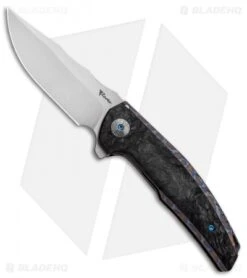 Reate Knives Reate J.A.C.K. Integral Knife Flame Titanium/Marble Carbon Fiber (3.94" Satin)