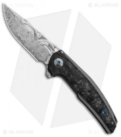 Reate Knives Reate J.A.C.K. Integral Knife Gray Ti/Marble Carbon Fiber (3.94" Damasteel)