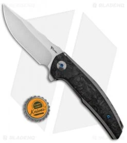 Reate Knives Reate J.A.C.K. Integral Knife Gray Titanium/Marble Carbon Fiber (3.94" Satin) -Reate Knives Reate J.A.C.K. Integral Gray Ti Marble CF Satin BHQ 87828 jr bottlecap