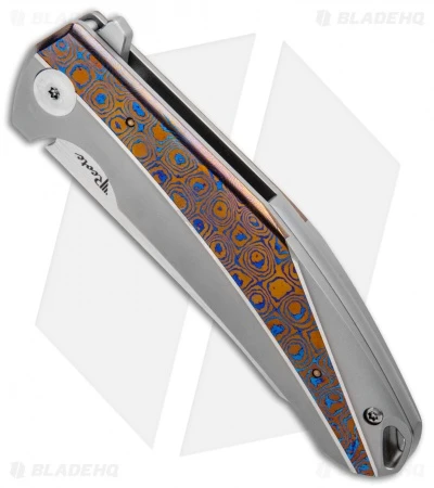 Reate Knives Reate K-1 Frame Lock Flipper Knife Titanium/Mokuti (3.8" M390 Hand Satin) 4 Reate Knives Reate K-1 Frame Lock Flipper Knife Titanium/Mokuti (3.8" M390 Hand Satin) - Image 2