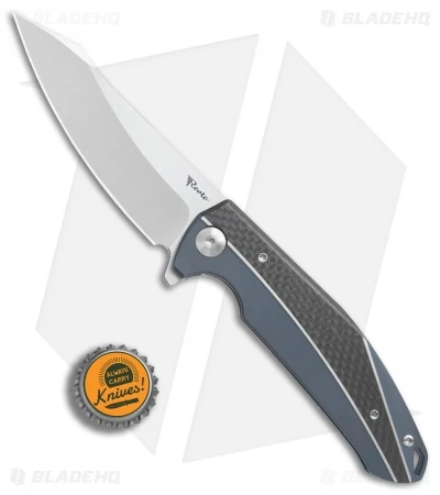 Reate Knives Reate K-1 Frame Lock Flipper Knife Carbon Fiber/Blue Ti (3.8" M390 Satin) 6 Reate Knives Reate K-1 Frame Lock Flipper Knife Carbon Fiber/Blue Ti (3.8" M390 Satin) - Image 4